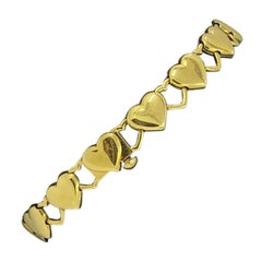 18 Karat Yellow Gold Heart Bracelet, 28.6 Grams