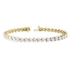 18 Karat Yellow Gold Heart Diamond Tennis Bracelet '12 1/2 Carat'