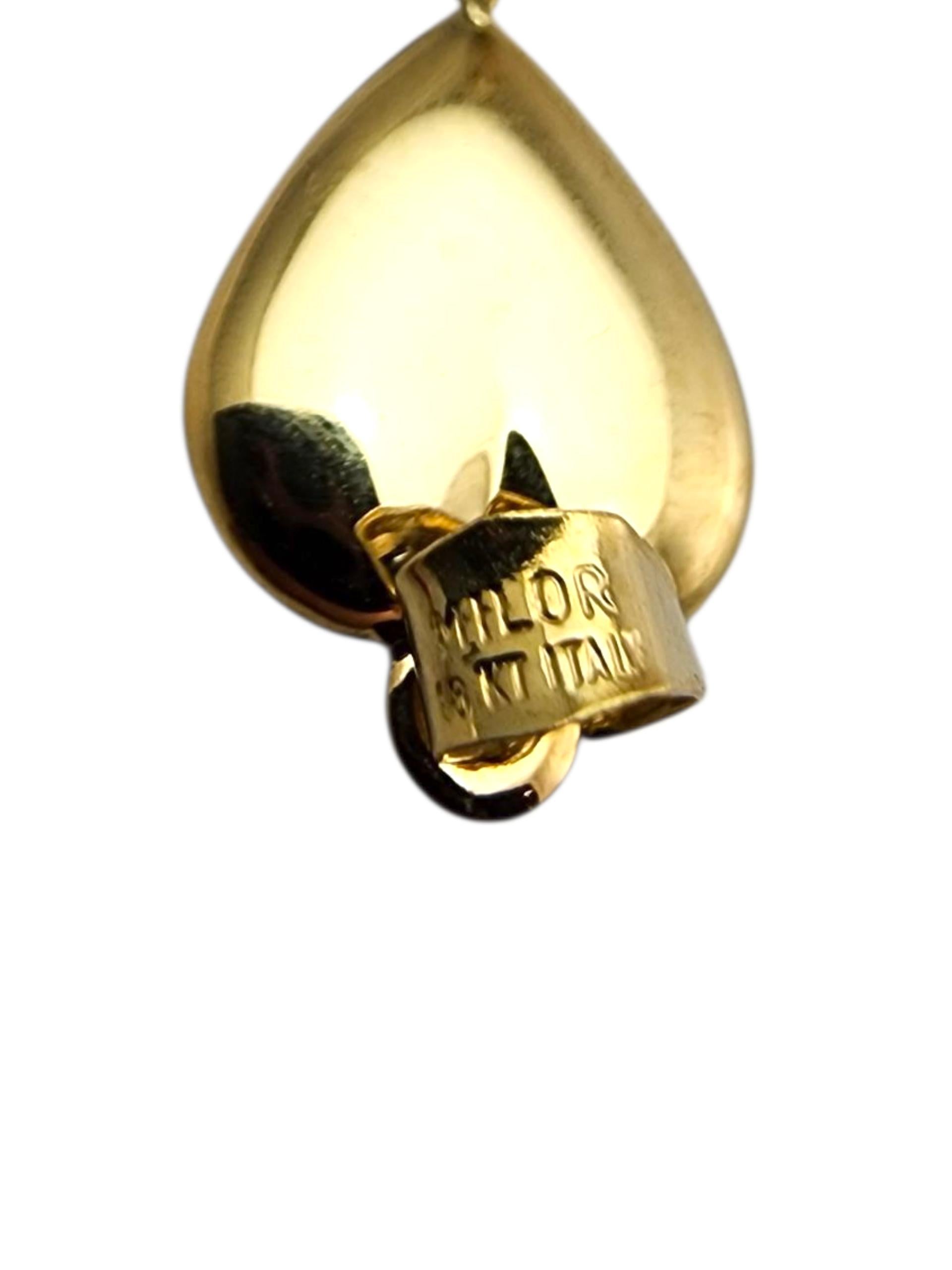 Pendentif en or jaune 18 carats en forme de coeur #23673 Bon état - En vente à Washington Depot, CT