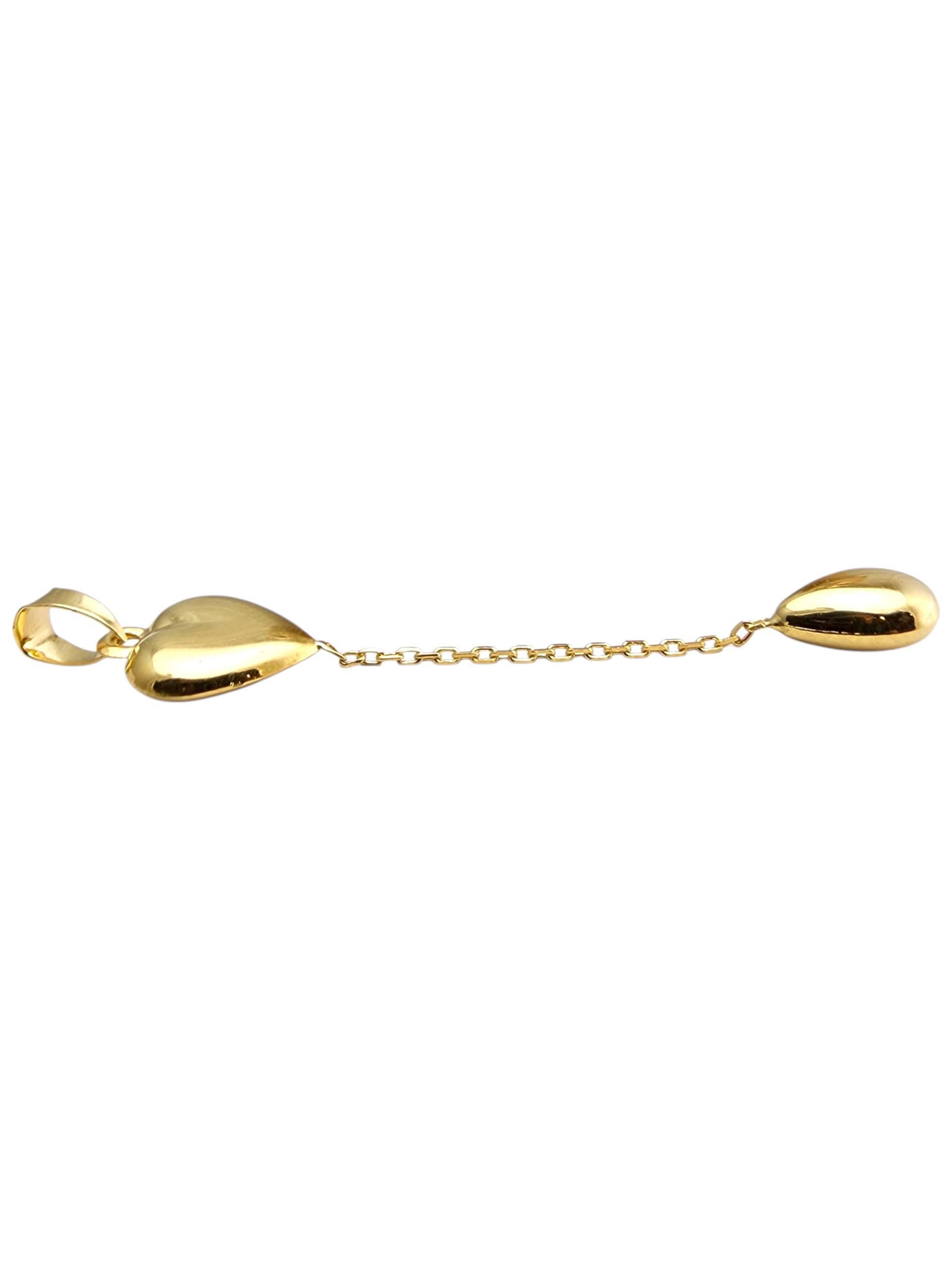 Pendentif en or jaune 18 carats en forme de coeur #23673 Pour femmes en vente