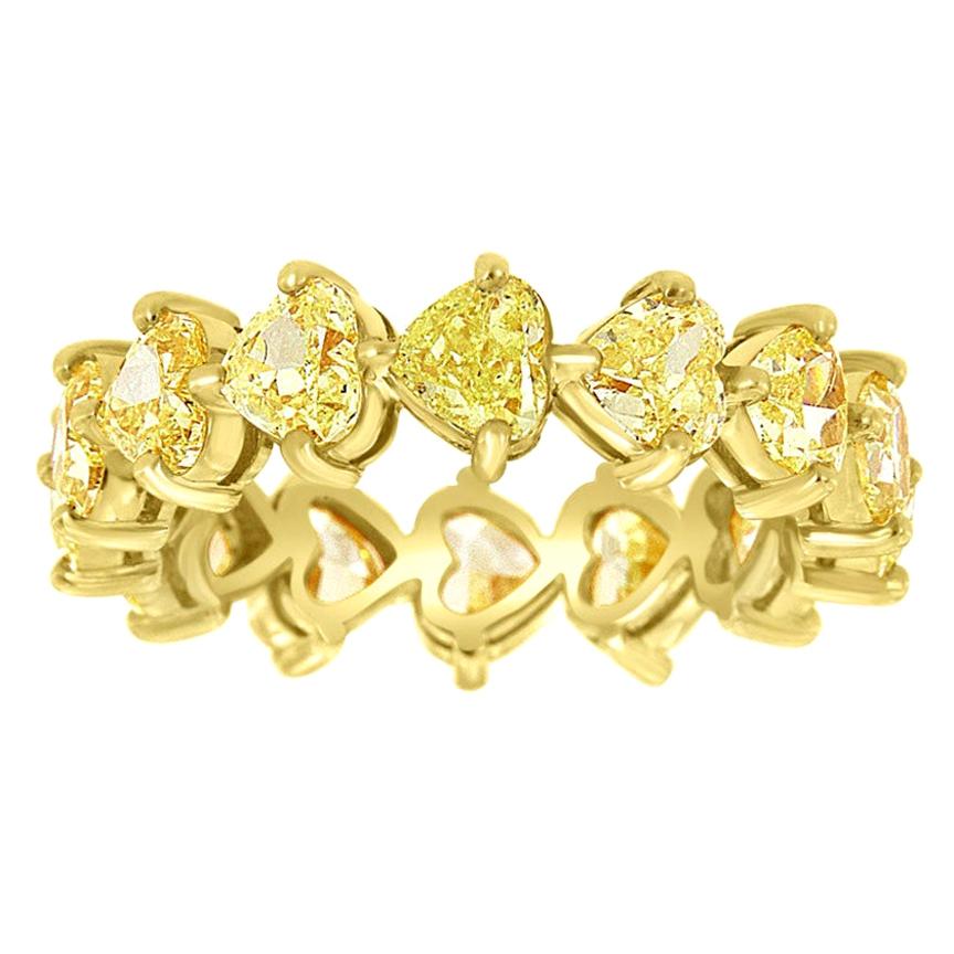 18 Karat Gelbgold Herz Gelb Diamanten Ewigkeitsring '4 1/2 Karat'