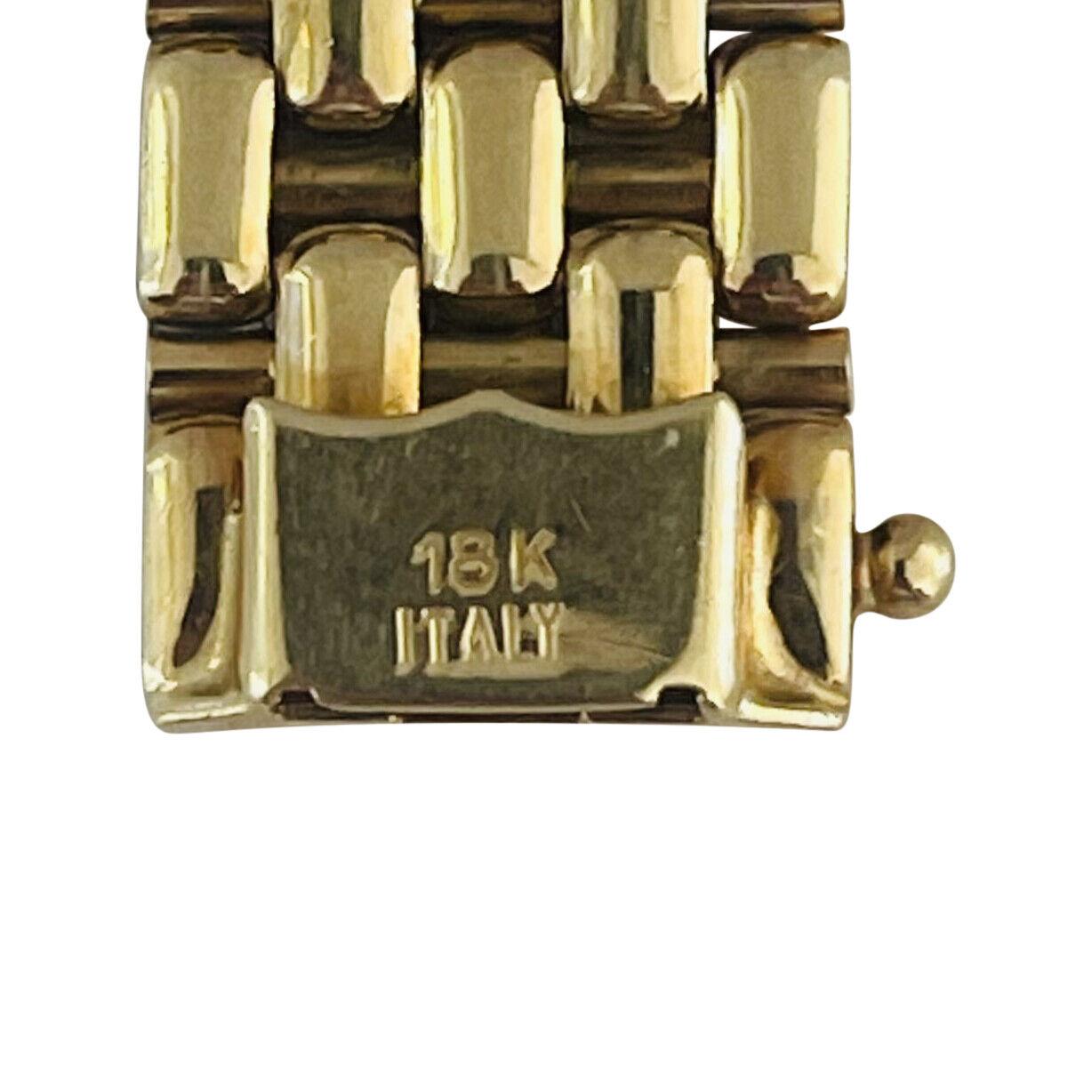 18 Karat Gelbgold Schweres Damen Mesh Ausgefallenes Gliederarmband Italien 4