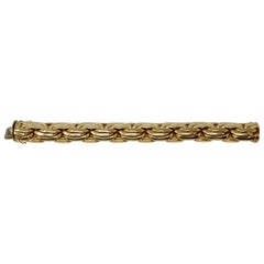 18 Karat Yellow Gold, Heavy Link German Bracelet by Abel and Zimmerman