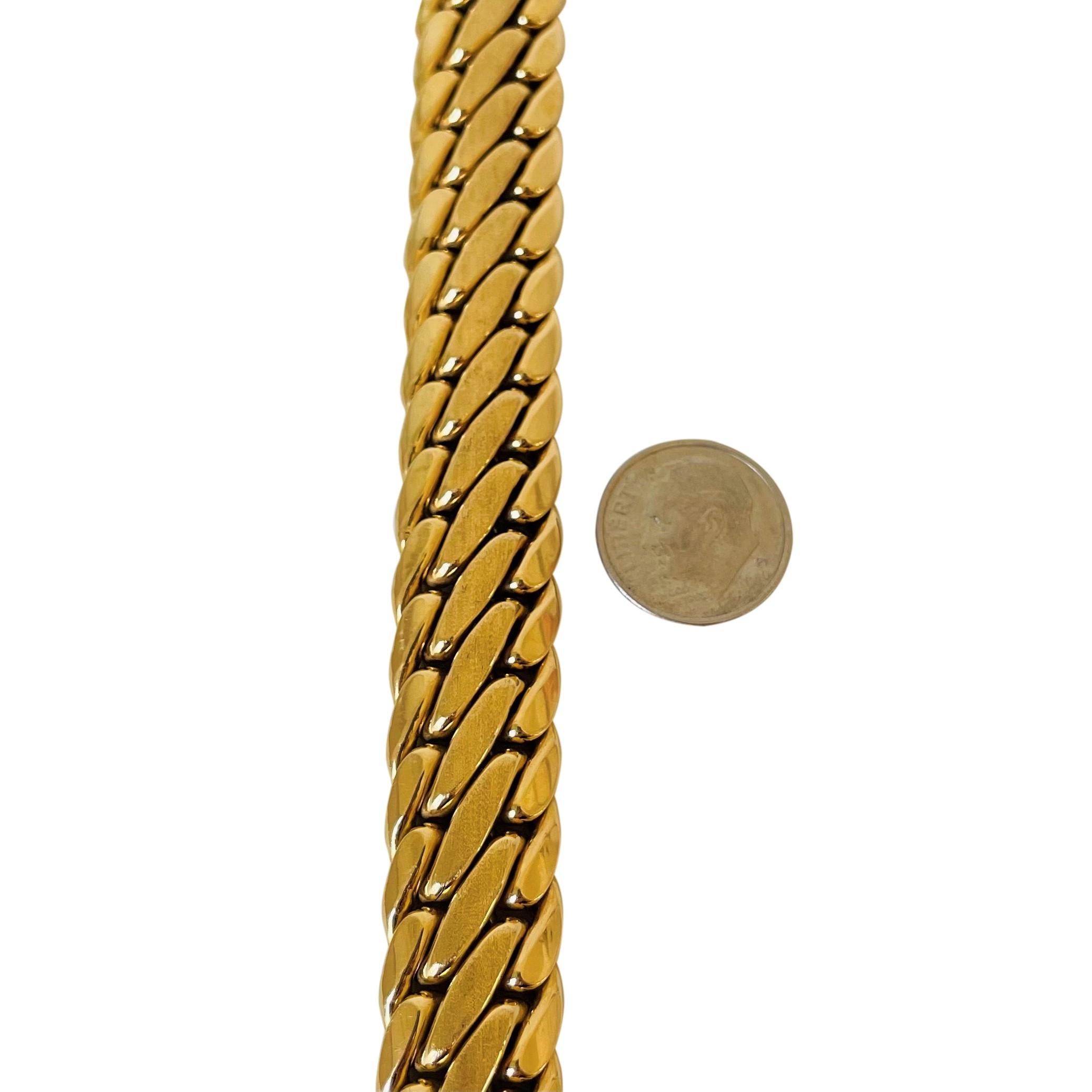 18 Karat Gelbgold Schweres Sadusa-Gliederarmband mit Fancy-Kurbeln, Italien im Zustand „Gut“ in Guilford, CT