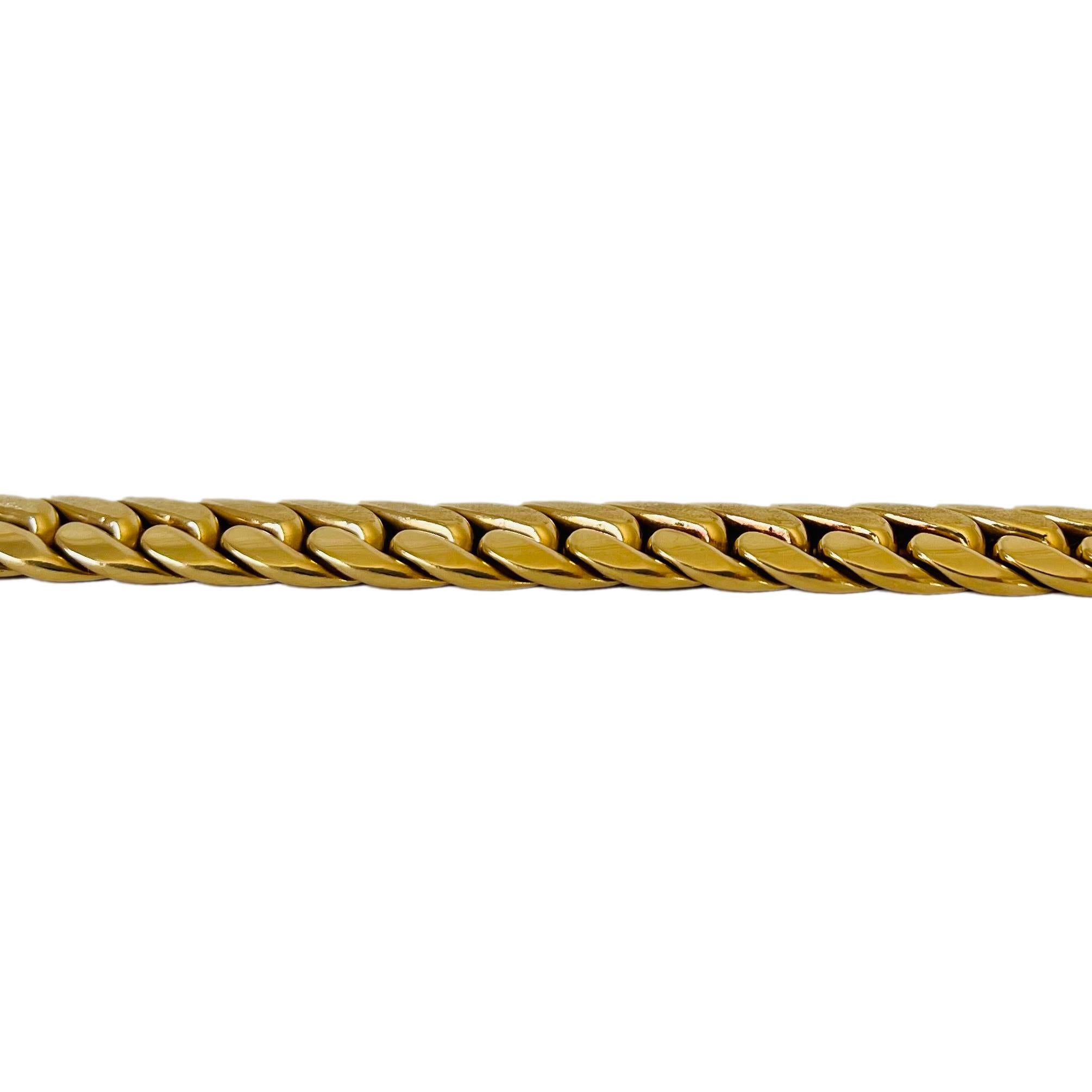 18 Karat Gelbgold Schweres Sadusa-Gliederarmband mit Fancy-Kurbeln, Italien für Damen oder Herren