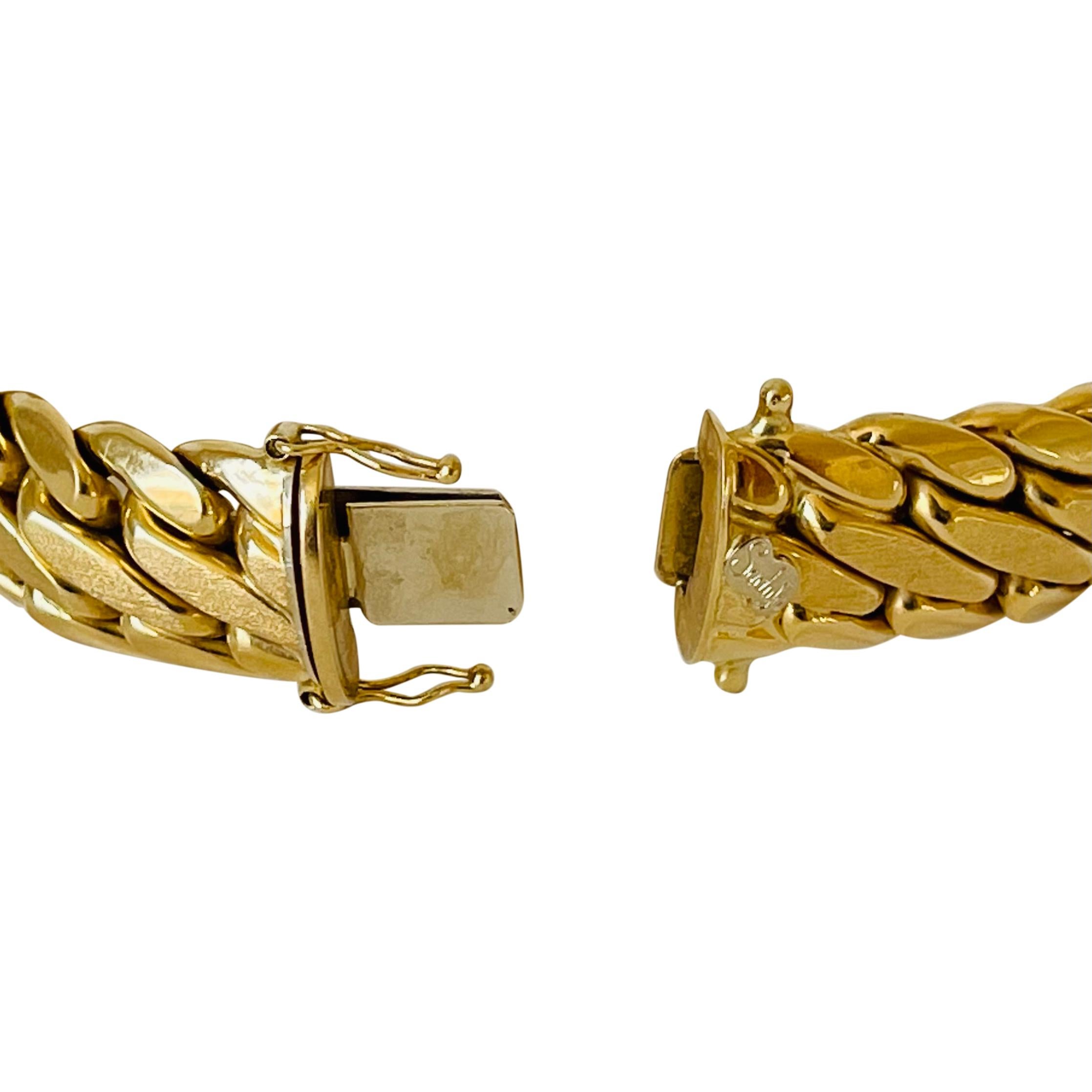 18 Karat Gelbgold Schweres Sadusa-Gliederarmband mit Fancy-Kurbeln, Italien 1