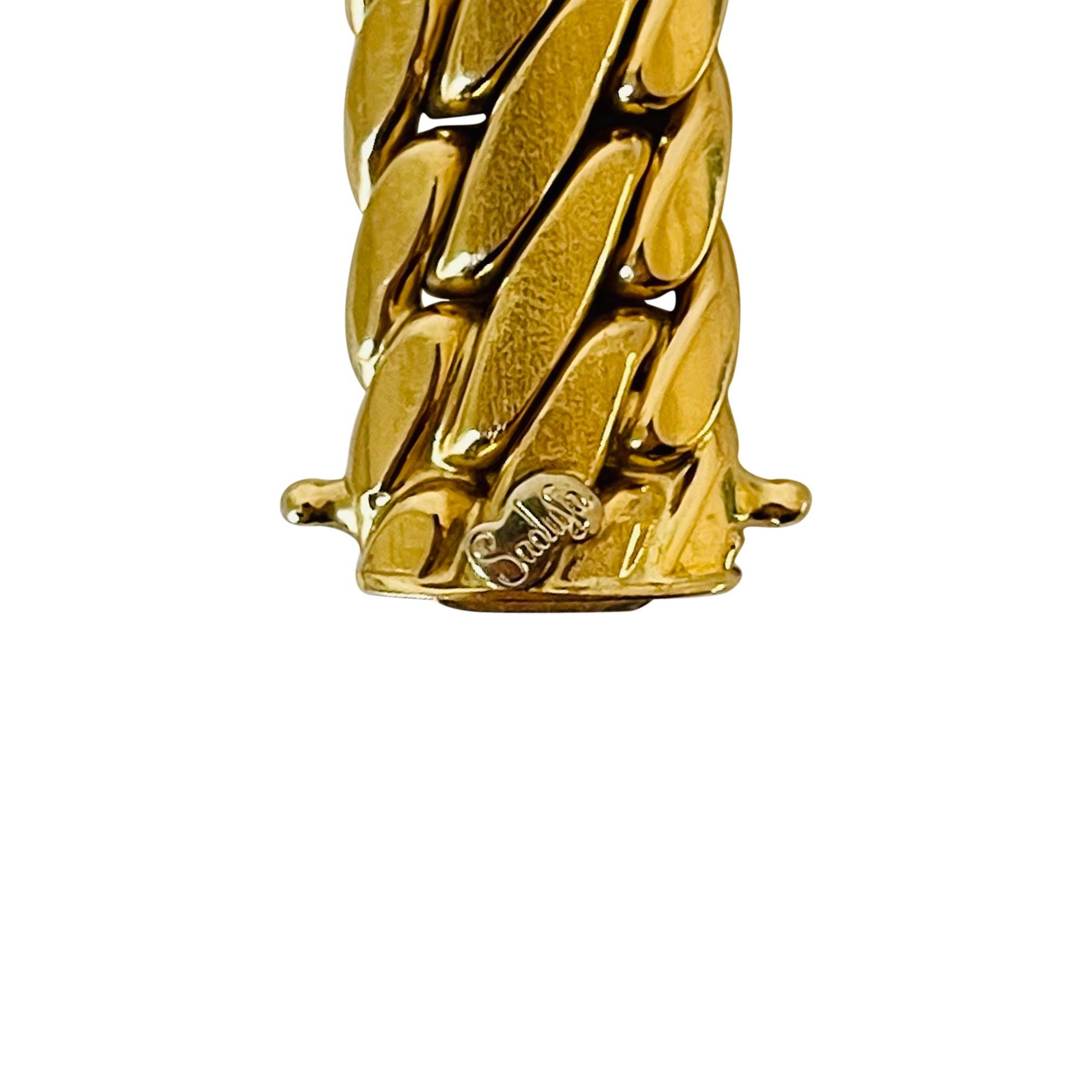 18 Karat Gelbgold Schweres Sadusa-Gliederarmband mit Fancy-Kurbeln, Italien 3