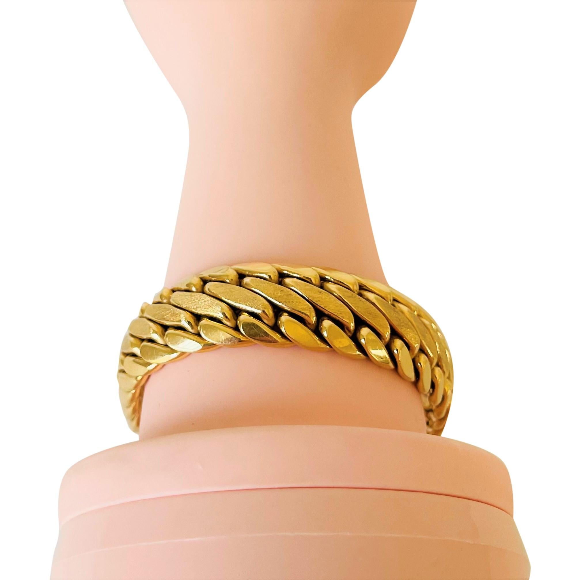 18 Karat Gelbgold Schweres Sadusa-Gliederarmband mit Fancy-Kurbeln, Italien 4