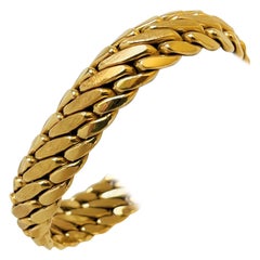18 Karat Gelbgold Schweres Sadusa-Gliederarmband mit Fancy-Kurbeln, Italien