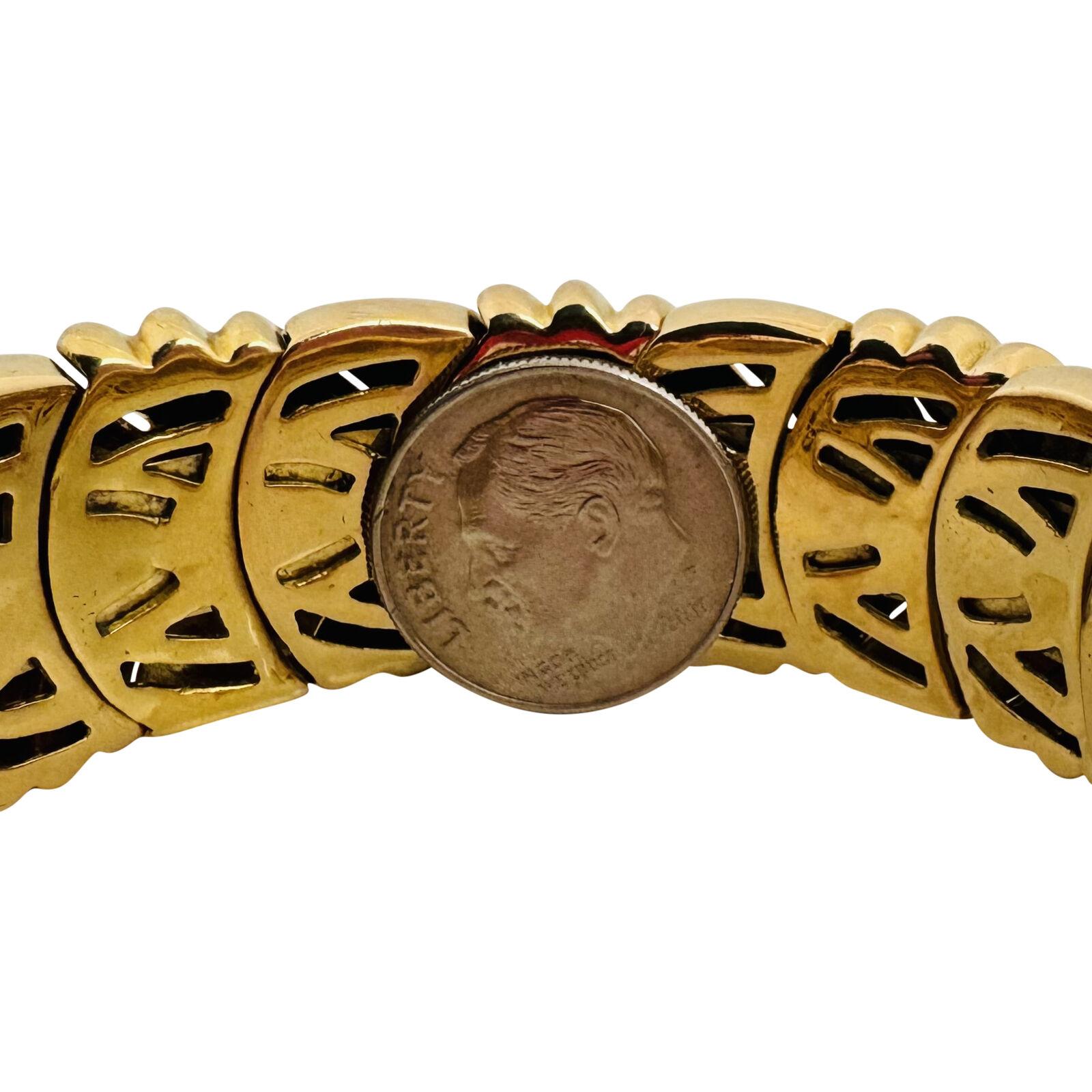 Women's or Men's 18 Karat Yellow Gold Heavy Vintage Cuff Bangle Bracelet 