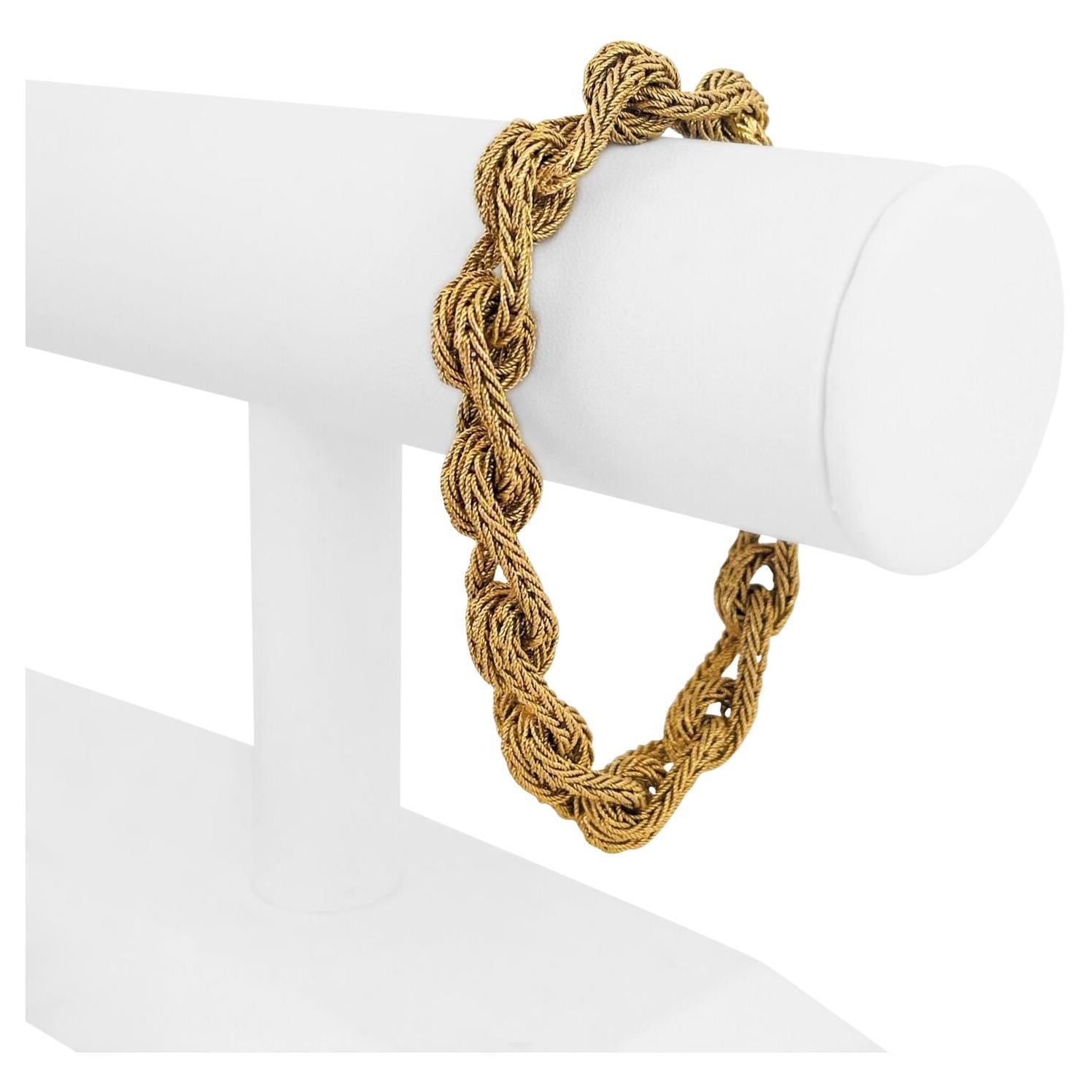 Gold Florentine Cable Bracelet at 1stDibs