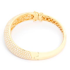 18 Karat Yellow Gold Hinged Diamond Bracelet