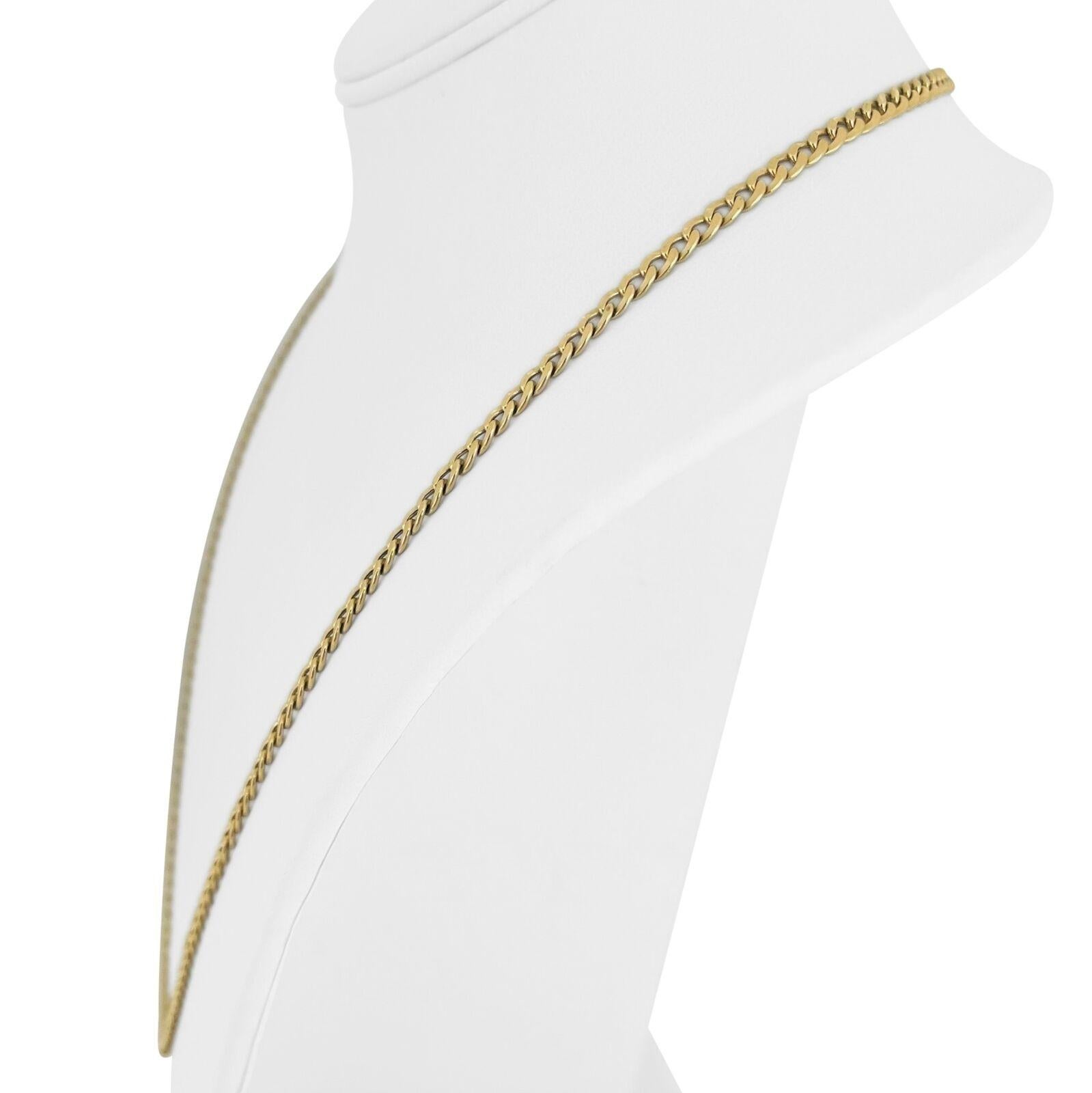 18k Gelbgold 12,3g hohlen 4mm Curb Link Kette Halskette Italien 24