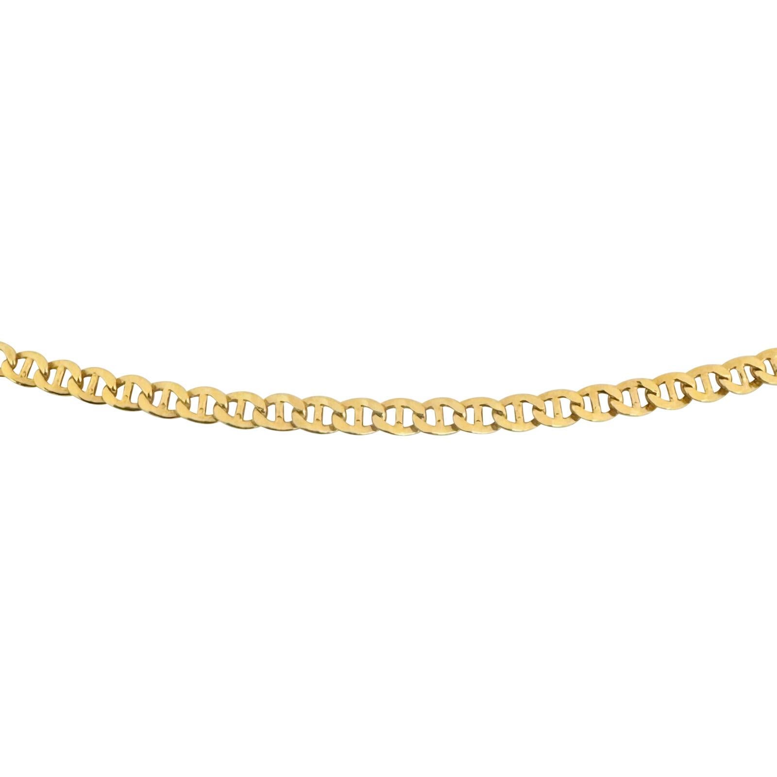 18 Karat Gelbgold Hohl Gucci Mariner Gliederkette Halskette Italien im Zustand „Gut“ in Guilford, CT