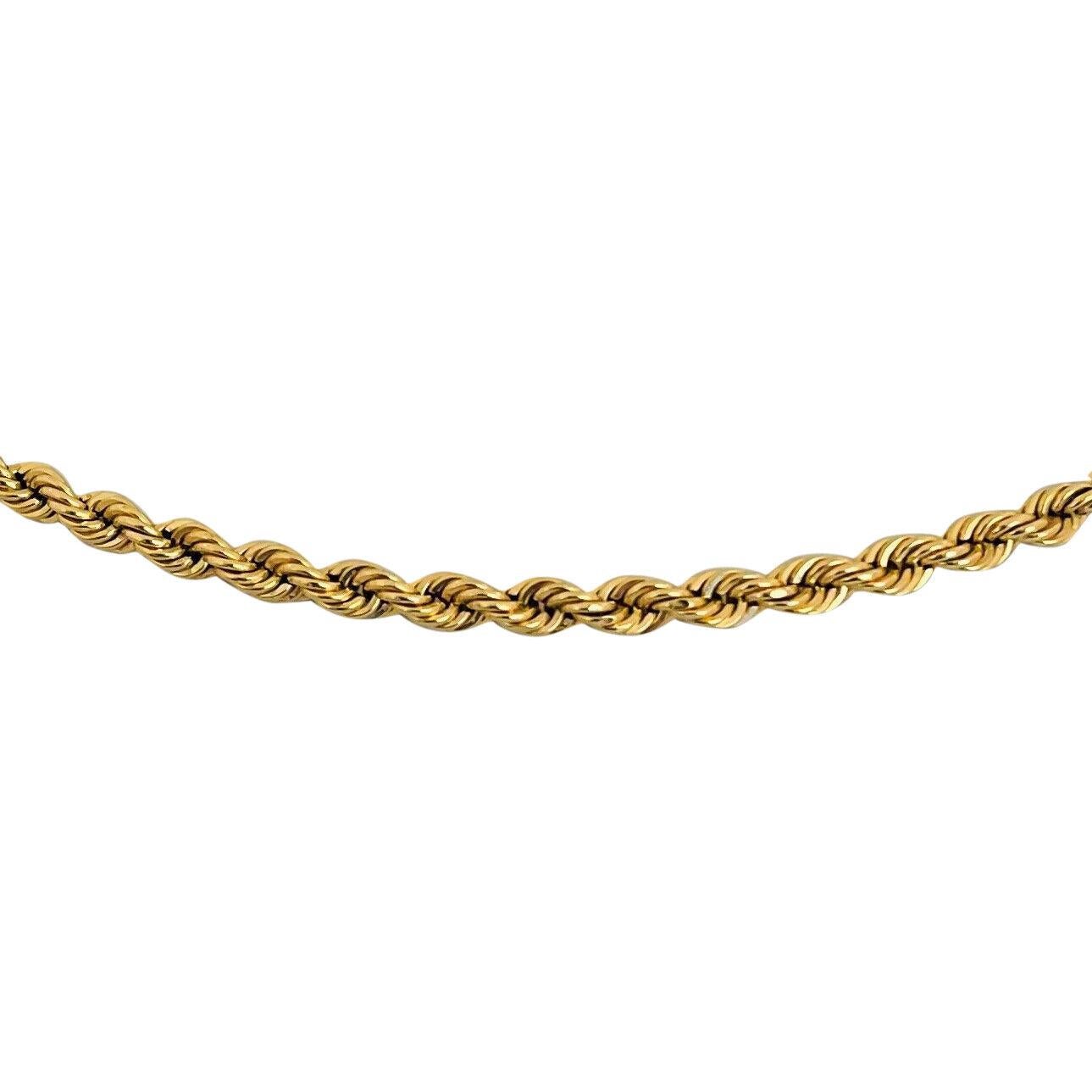 18 Karat Yellow Gold Hollow Light UnoAErre Rope Chain Necklace, Italy In Good Condition In Guilford, CT