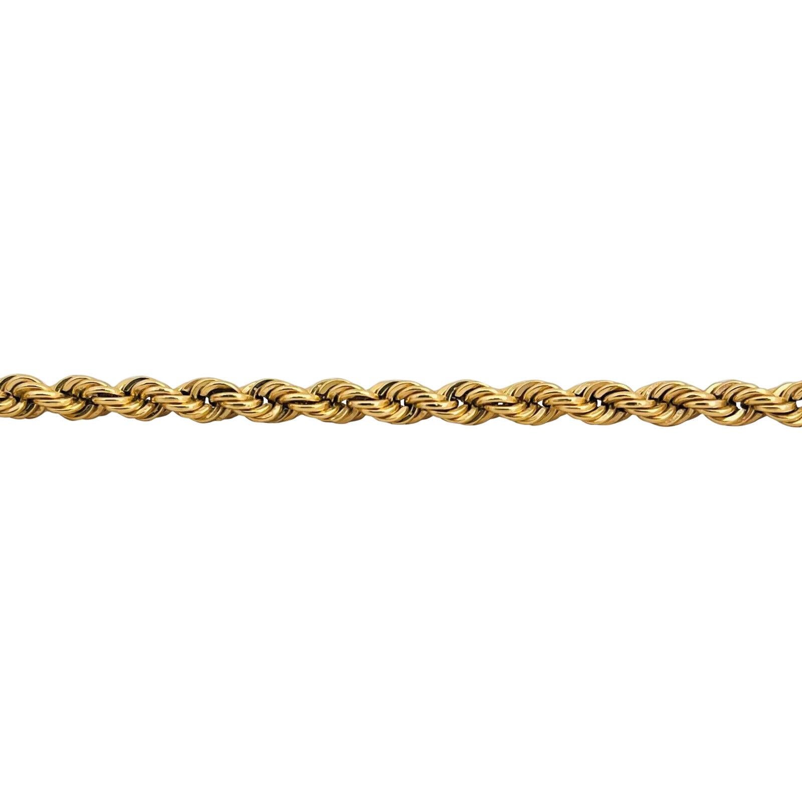 Women's 18 Karat Yellow Gold Hollow Light UnoAErre Rope Chain Necklace, Italy