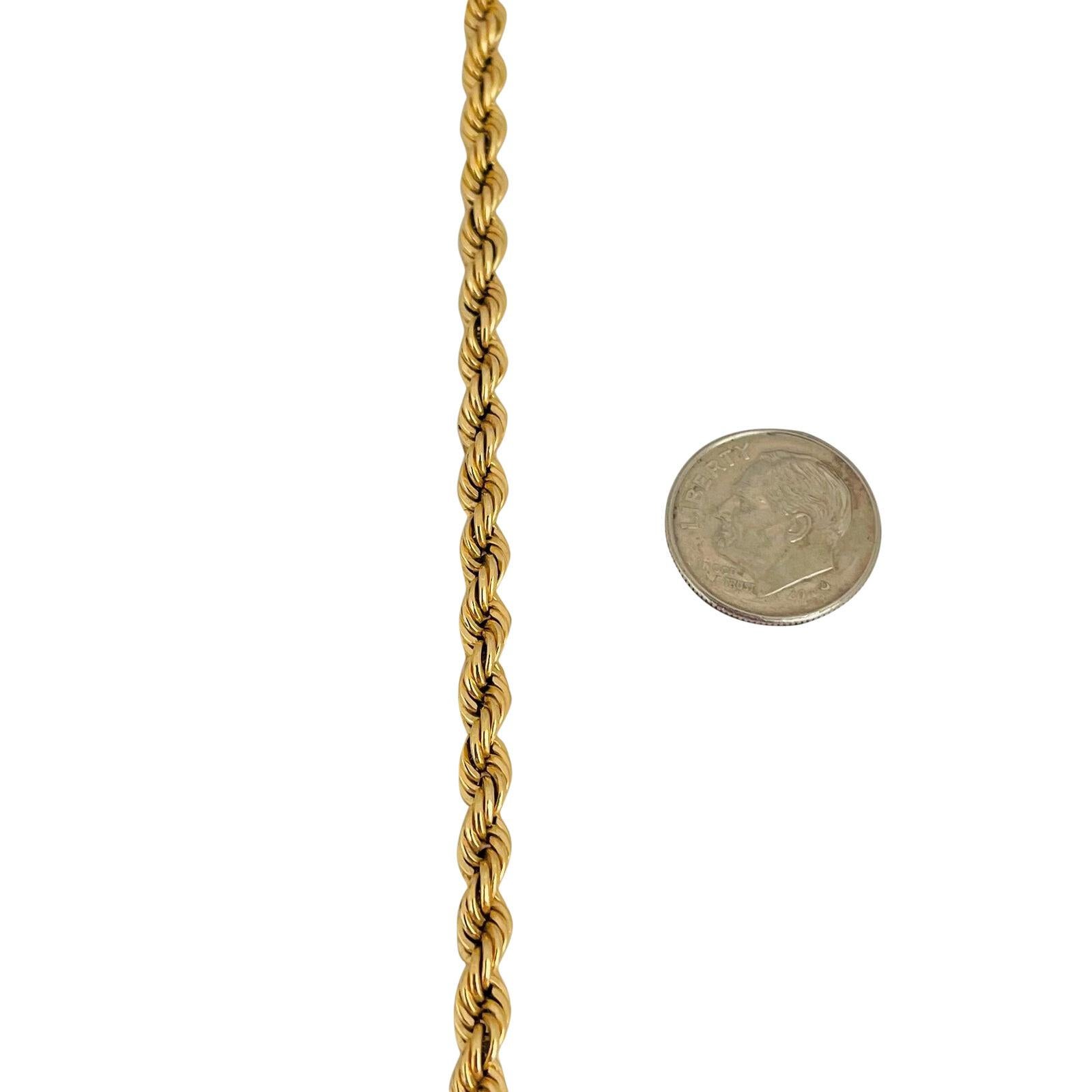 18 Karat Yellow Gold Hollow Light UnoAErre Rope Chain Necklace, Italy 1