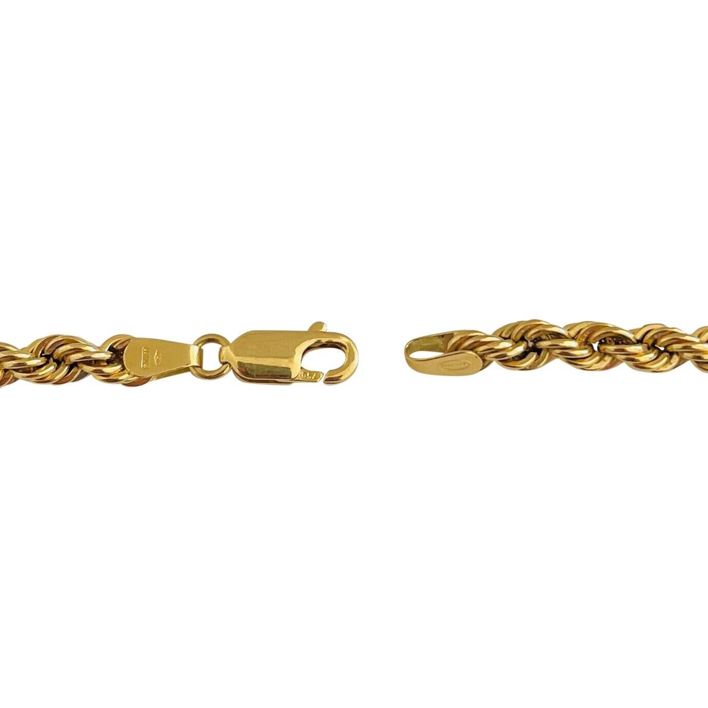 18 Karat Yellow Gold Hollow Light UnoAErre Rope Chain Necklace, Italy 2