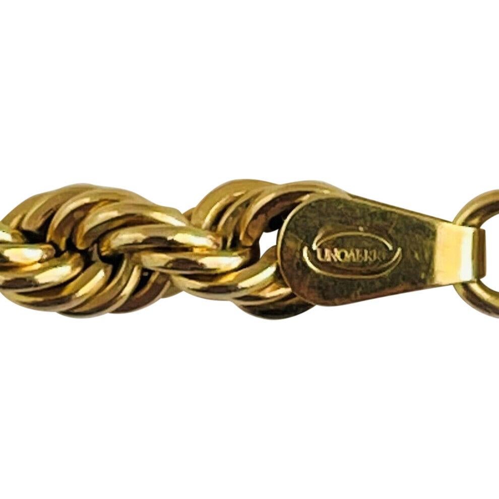 18 Karat Yellow Gold Hollow Light UnoAErre Rope Chain Necklace, Italy 4