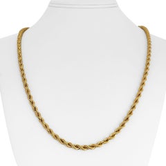 18 Karat Yellow Gold Hollow Light UnoAErre Rope Chain Necklace, Italy