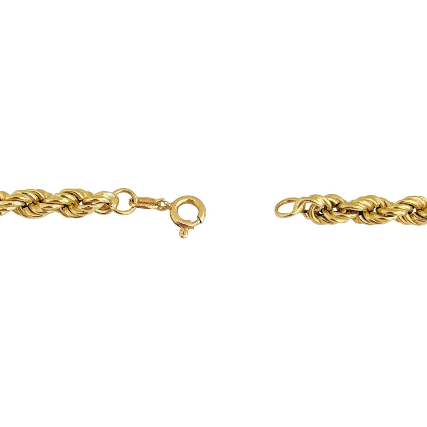 Women's or Men's 18 Karat Yellow Gold Hollow Long Rope Chain Necklace, Italy