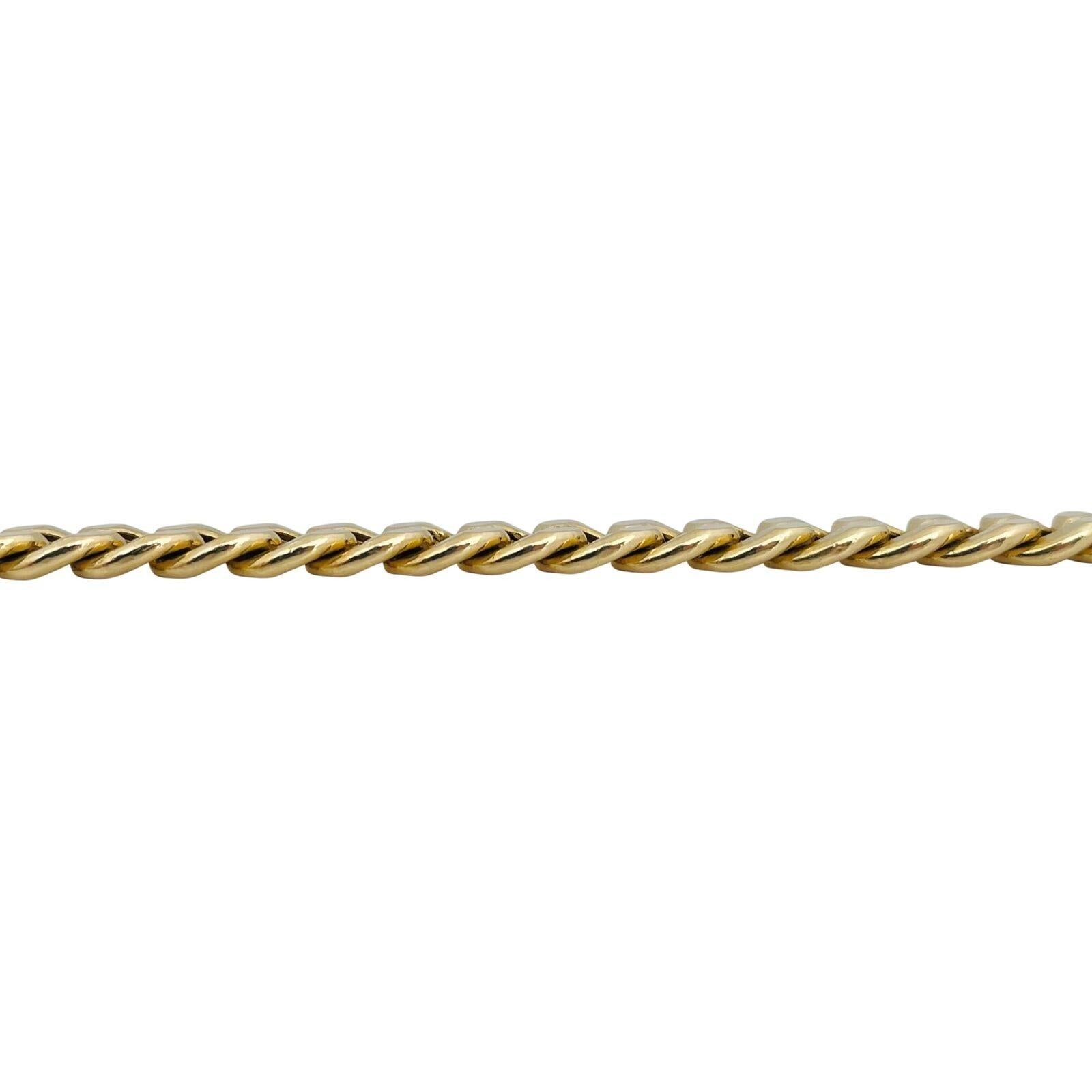 Bracelet à maillons creux en or jaune 18 carats pour hommes, Italie  Bon état à Guilford, CT