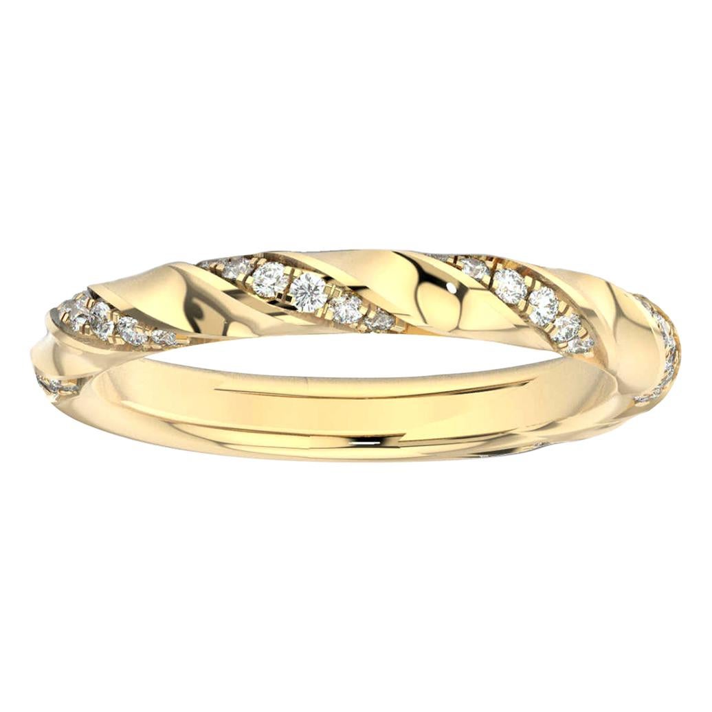 18 Karat Yellow Gold Holly Twist Pave Diamond Ring '1/4 Carat' For Sale