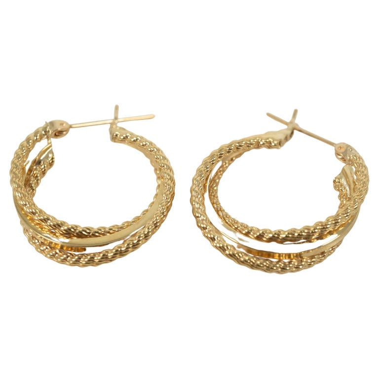 18 Karat Yellow Gold Hoop Earrings For Sale at 1stDibs