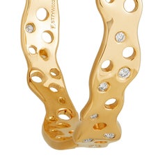 18 Karat Yellow Gold Hoop Earrings with Diamonds