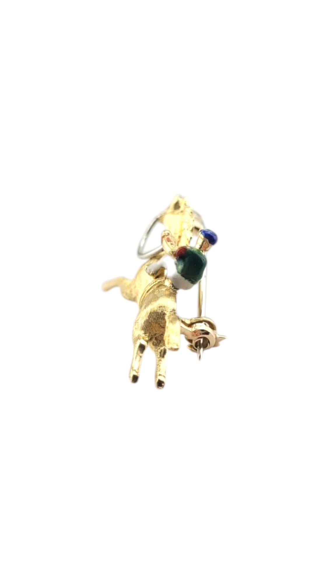 18 Karat Yellow Gold Horse and Jockey Pin #21147 For Sale 1