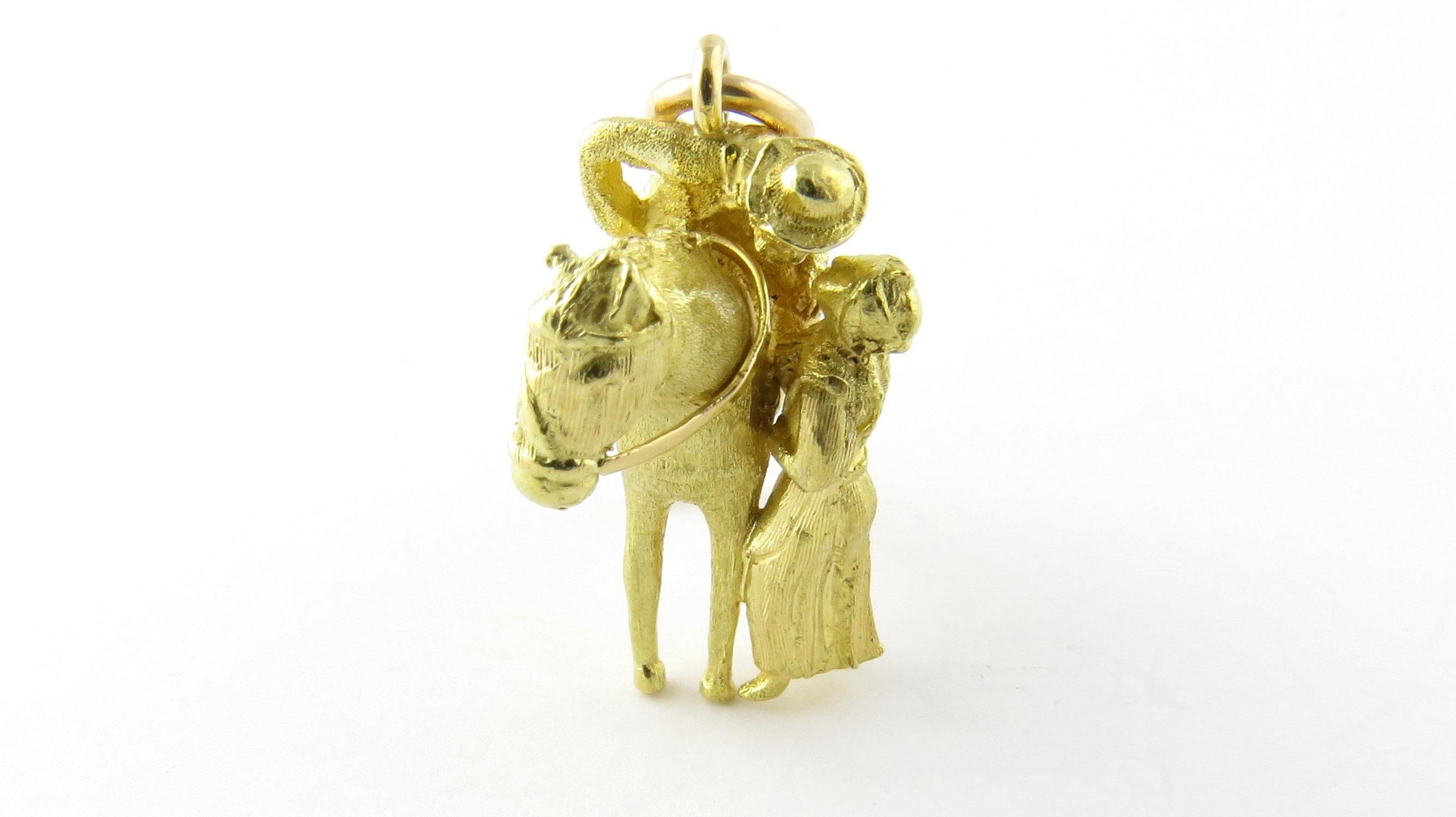 Women's 18 Karat Yellow Gold Horse with Soldier and Sweetheart Pendant