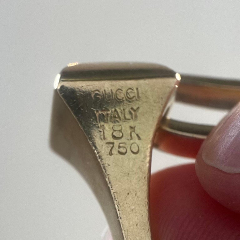 18 Karat Yellow Gold Horseshoe Nail Bracelet by Gucci, 1970s For Sale