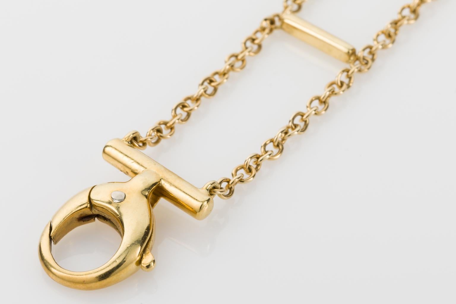 18 Karat Yellow Gold I Love You Chain Link Bracelet For Sale 3