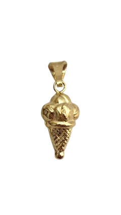 18 Karat Yellow Gold Ice Cream Cone Charm #21985