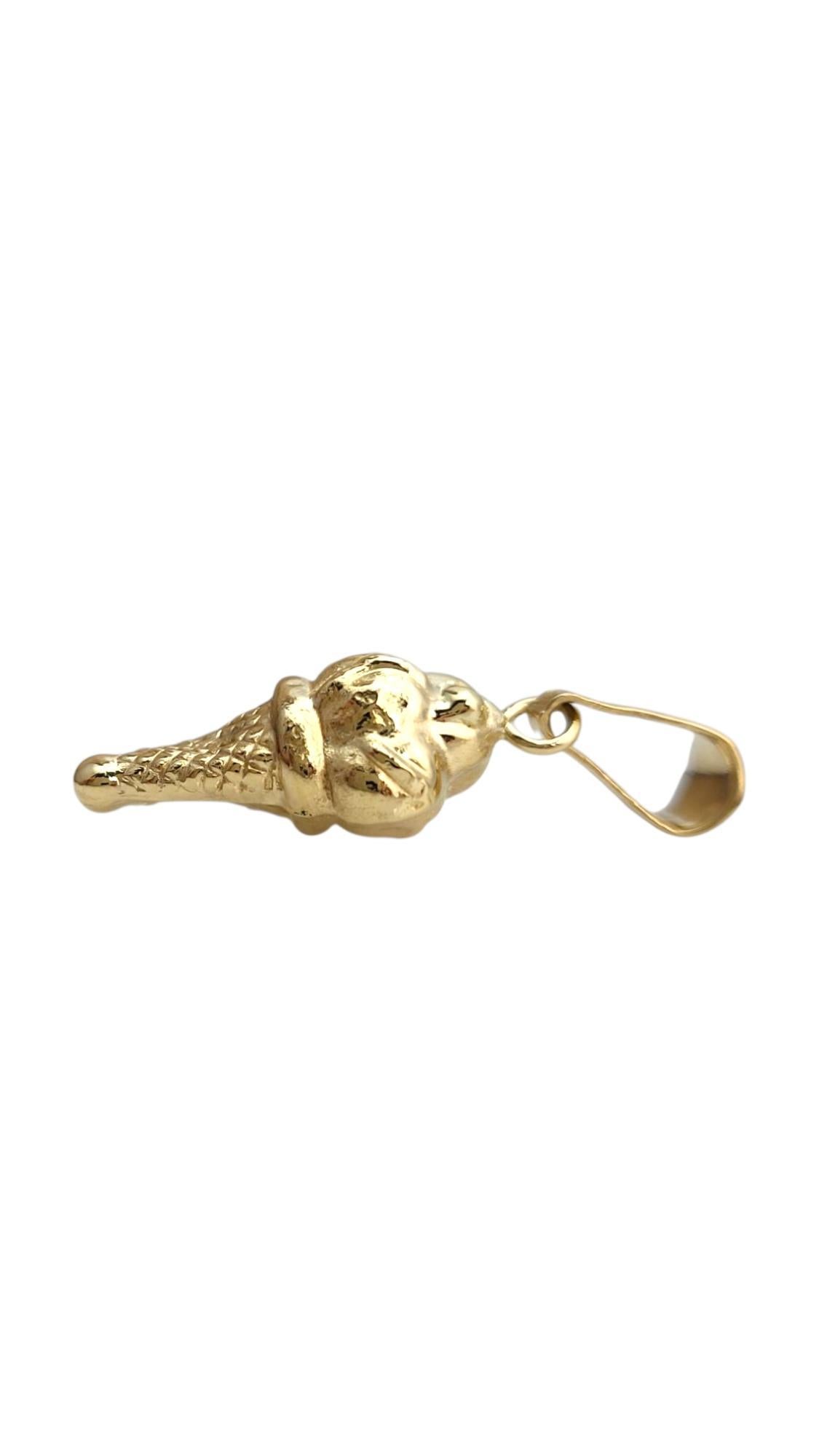 Women's 18 Karat Yellow Gold Ice Cream Cone Charm #21985 For Sale