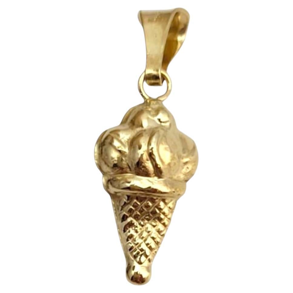 18 Karat Yellow Gold Ice Cream Cone Charm #21985 For Sale