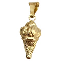 18 Karat Yellow Gold Ice Cream Cone Charm #21985