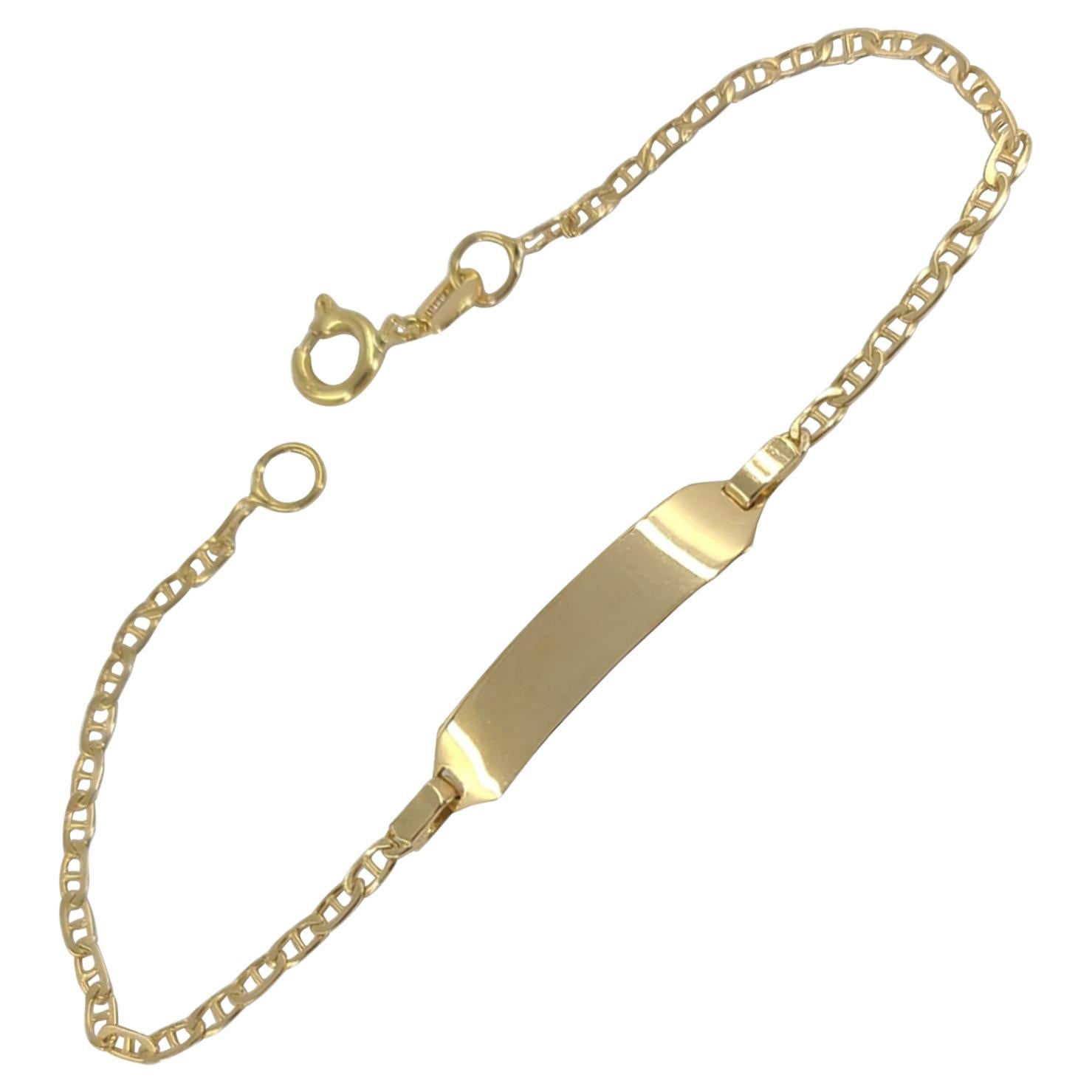 18 Karat Yellow Gold ID Bracelet