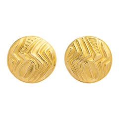 18 Karat Gelbgold Ilias Lalaounis 'Spartan Disc Shield' Ohrclips