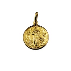 18 Karat Yellow Gold Immaculate Conception Heart of Mary Medal #19544