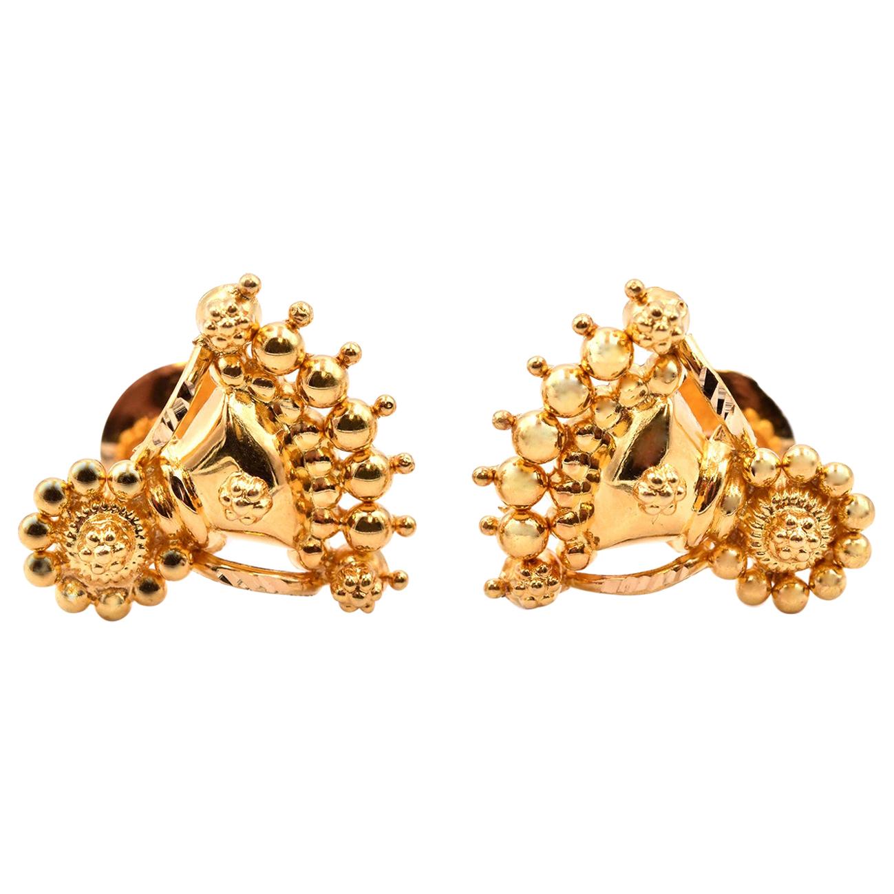 Indian Enamelled Earrings For Sale at 1stDibs