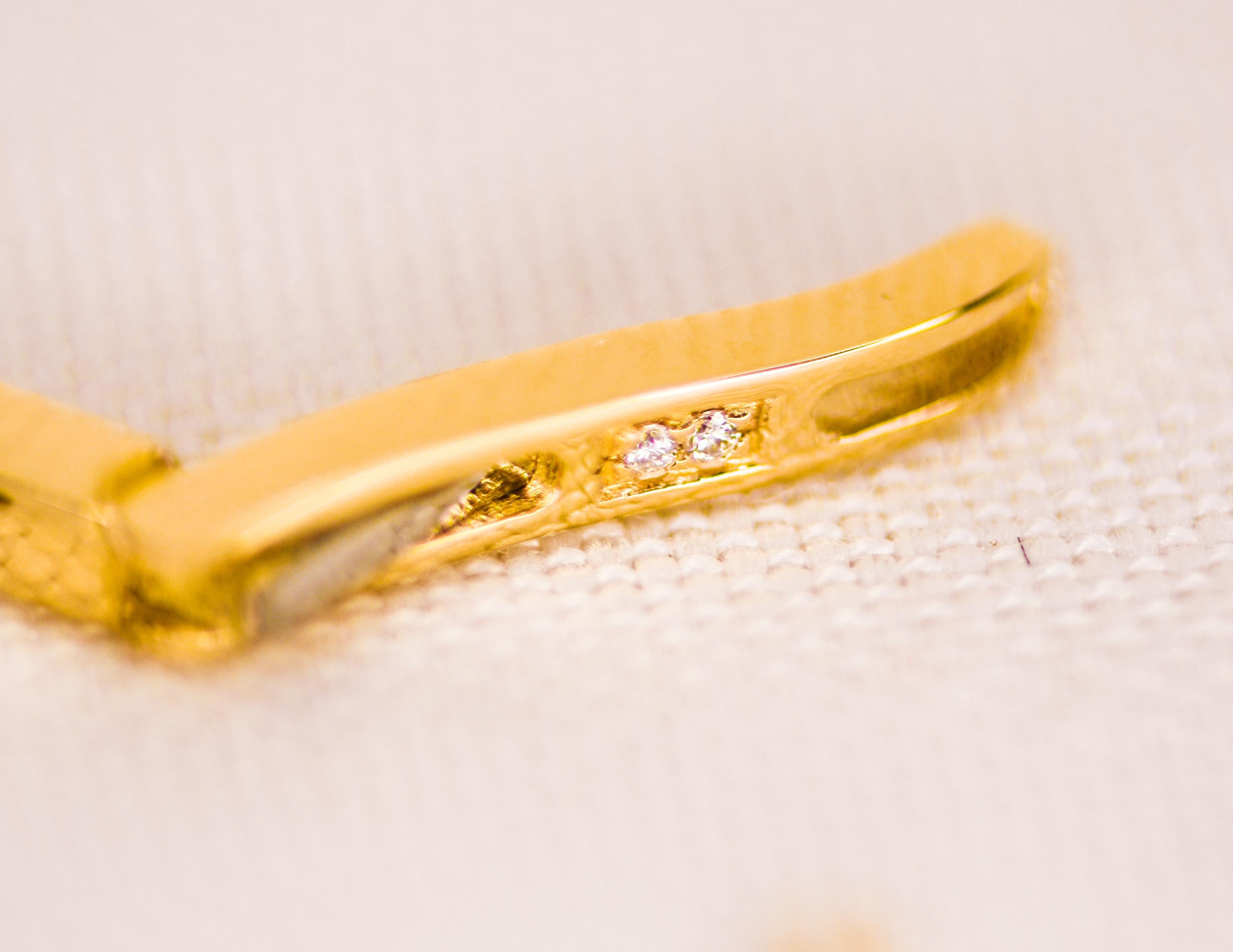 Women's or Men's 18 Karat Yellow Gold Inside Outside Diamond Pave Hoop Pierced Earrings For Sale