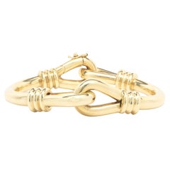 18 Karat Yellow Gold Integrated Loop Bangle Bracelet