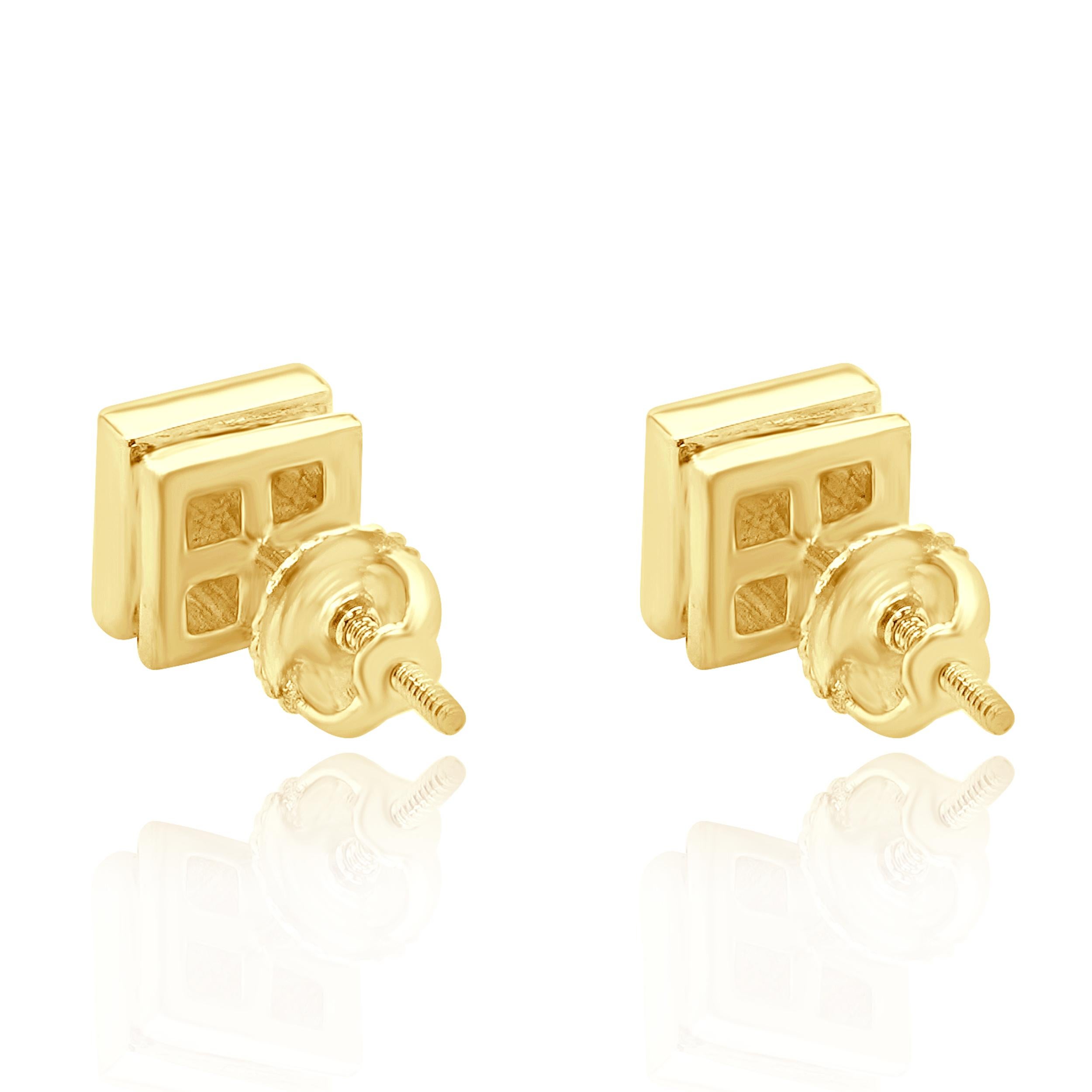 Designer: custom design
Material: 18K yellow gold
Diamonds: 8 princess cut = 0.80cttw
Color: G
Clarity: SI1	
Weight: 3.72 grams
