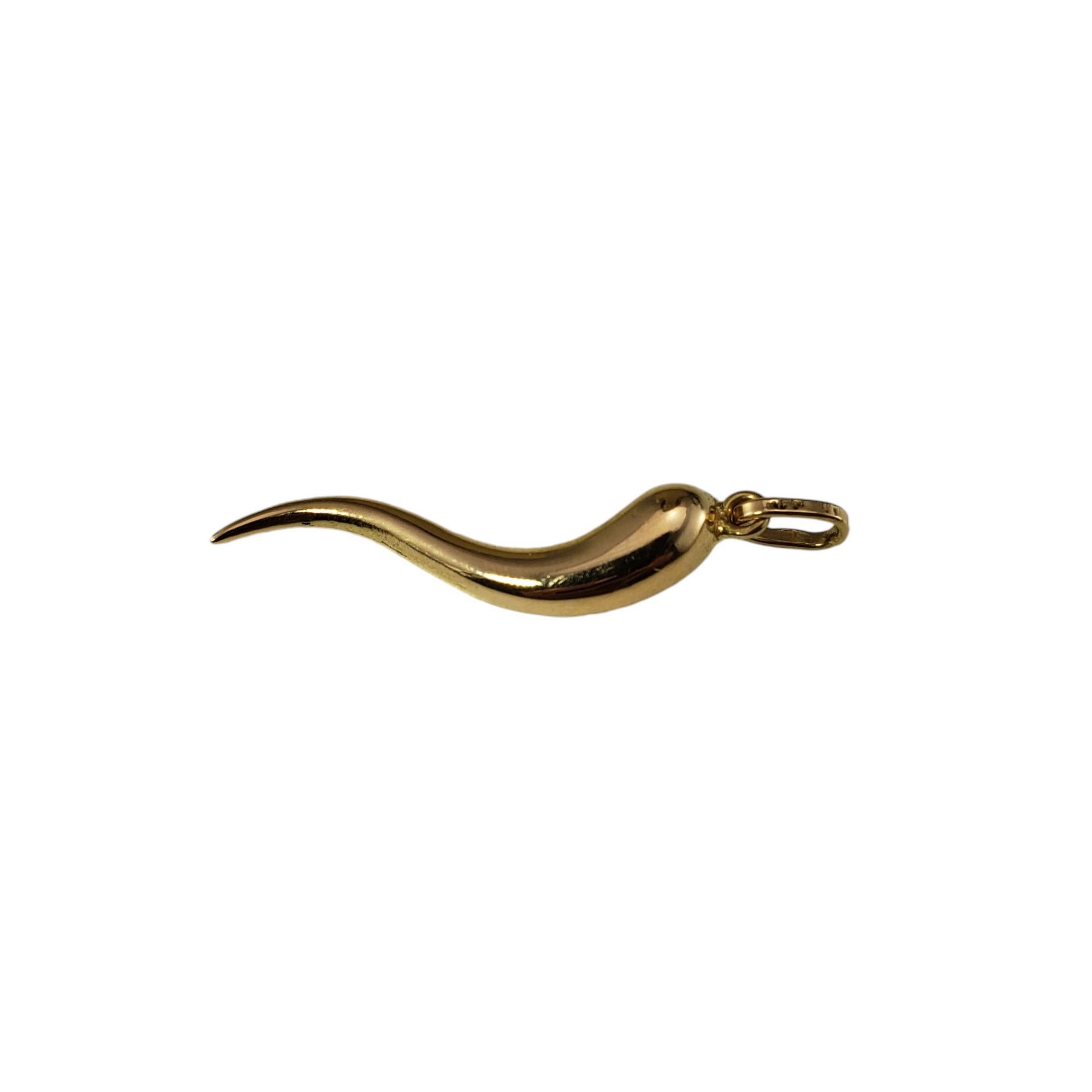 Women's 18 Karat Yellow Gold Italian Horn Pendant #19199
