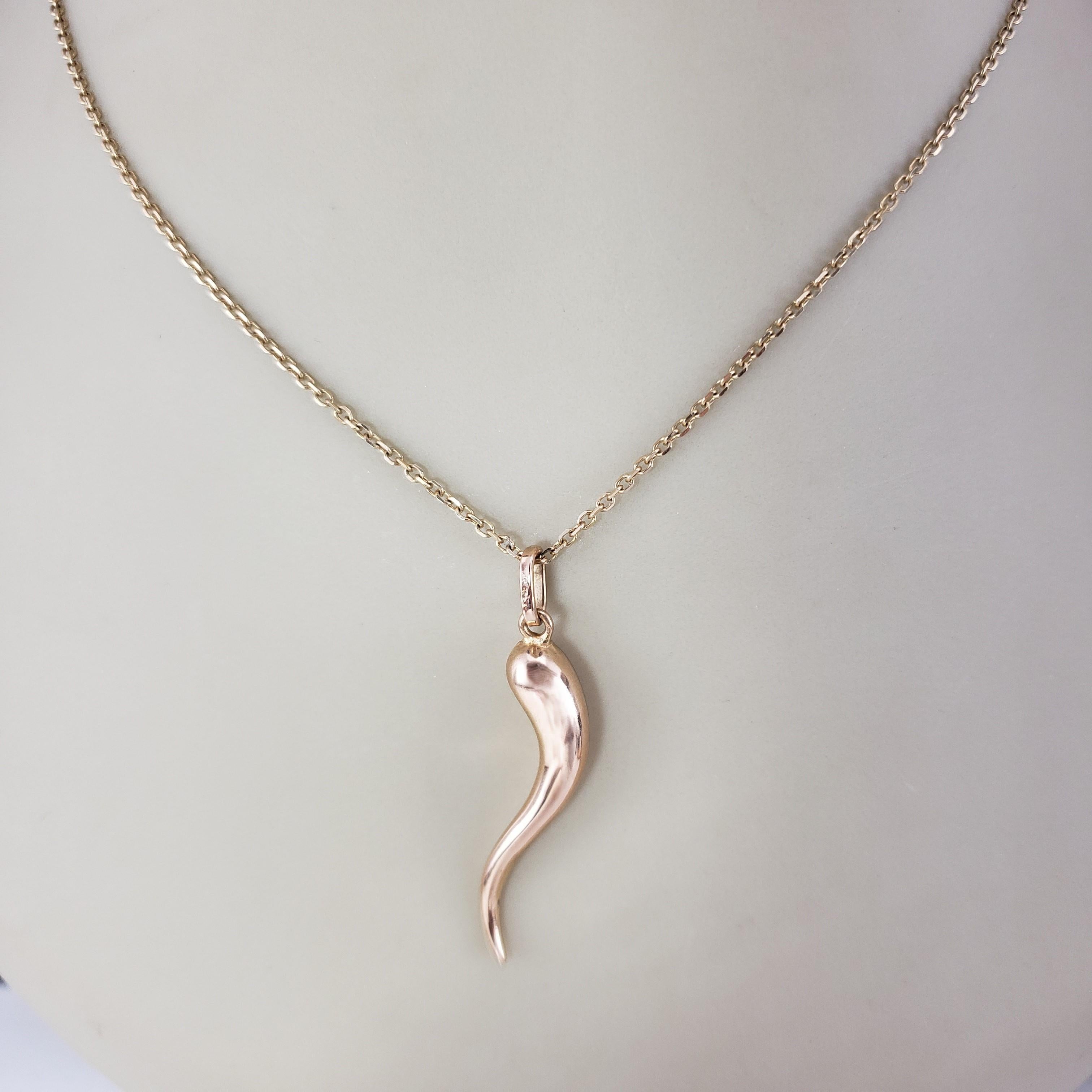 18 Karat Yellow Gold Italian Horn Pendant #19199 3