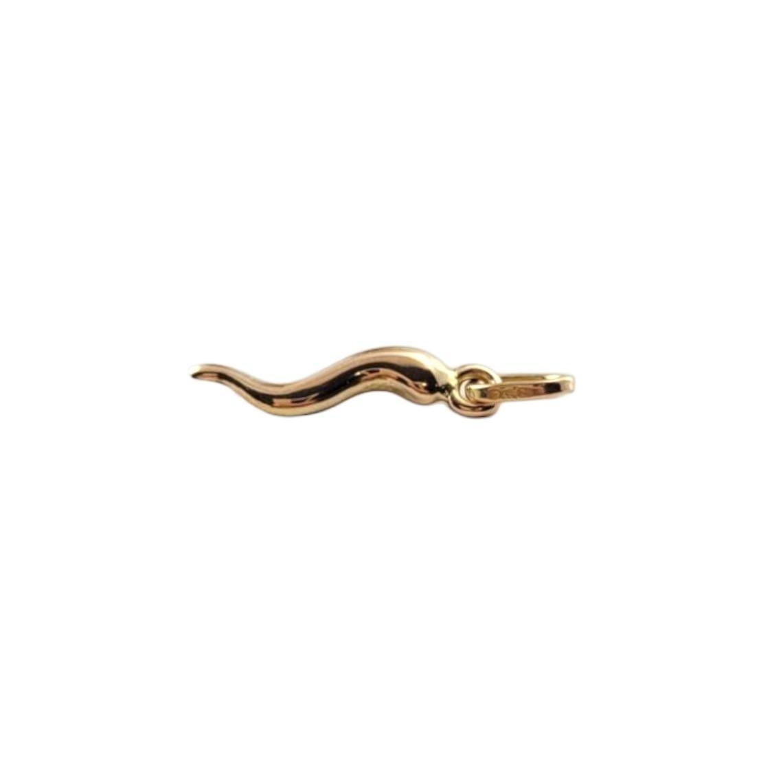 18 Karat Yellow Gold Italian Horn Pendant #21502 2