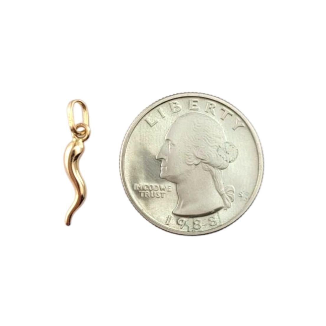 18 Karat Yellow Gold Italian Horn Pendant #21502 3