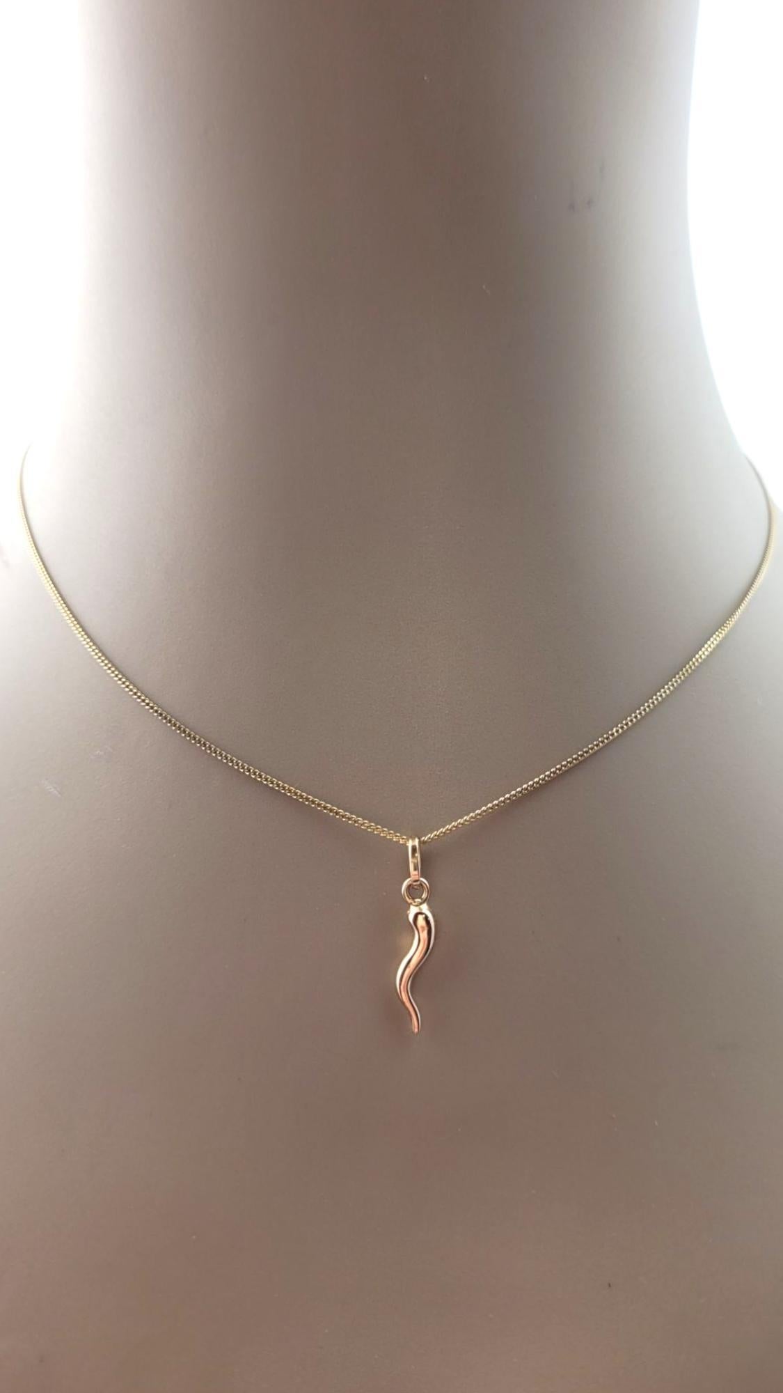 18 Karat Yellow Gold Italian Horn Pendant #21502 5