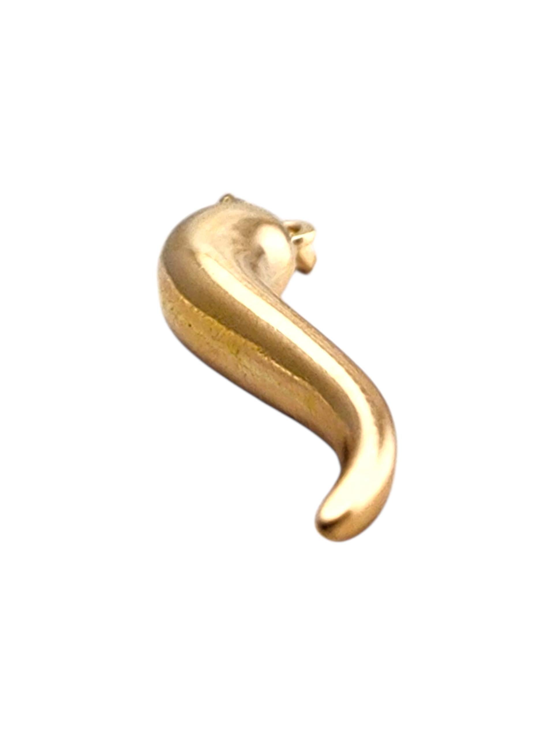 Ciondolo in oro giallo 18 carati Italian Horn #23930 in vendita 1